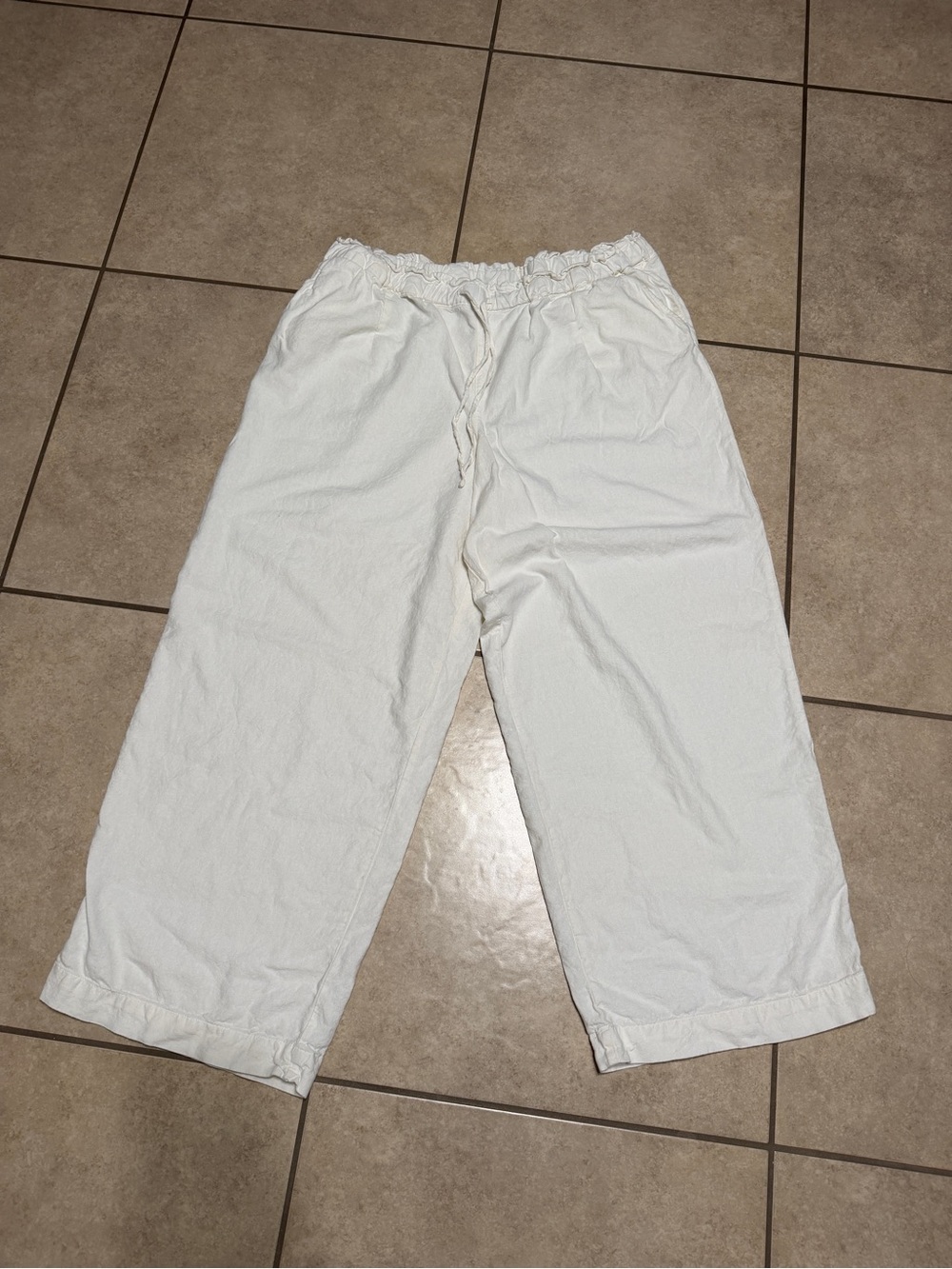 Time and Tru White Wide-Leg Drawstring Pants